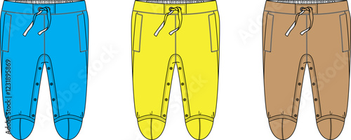 Baby Romper Pants Design Template- Blue, Yellow, Brown