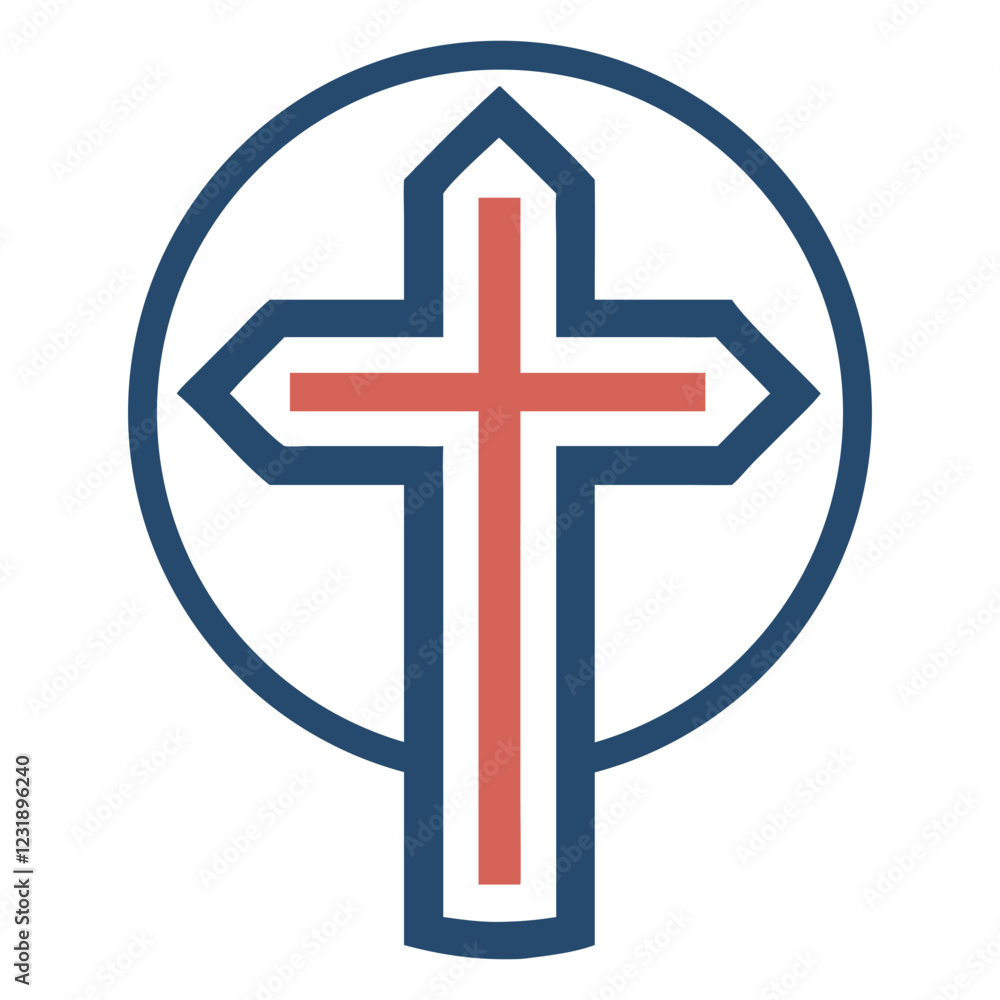 Obraz premium Christian cross icon and symbol logo