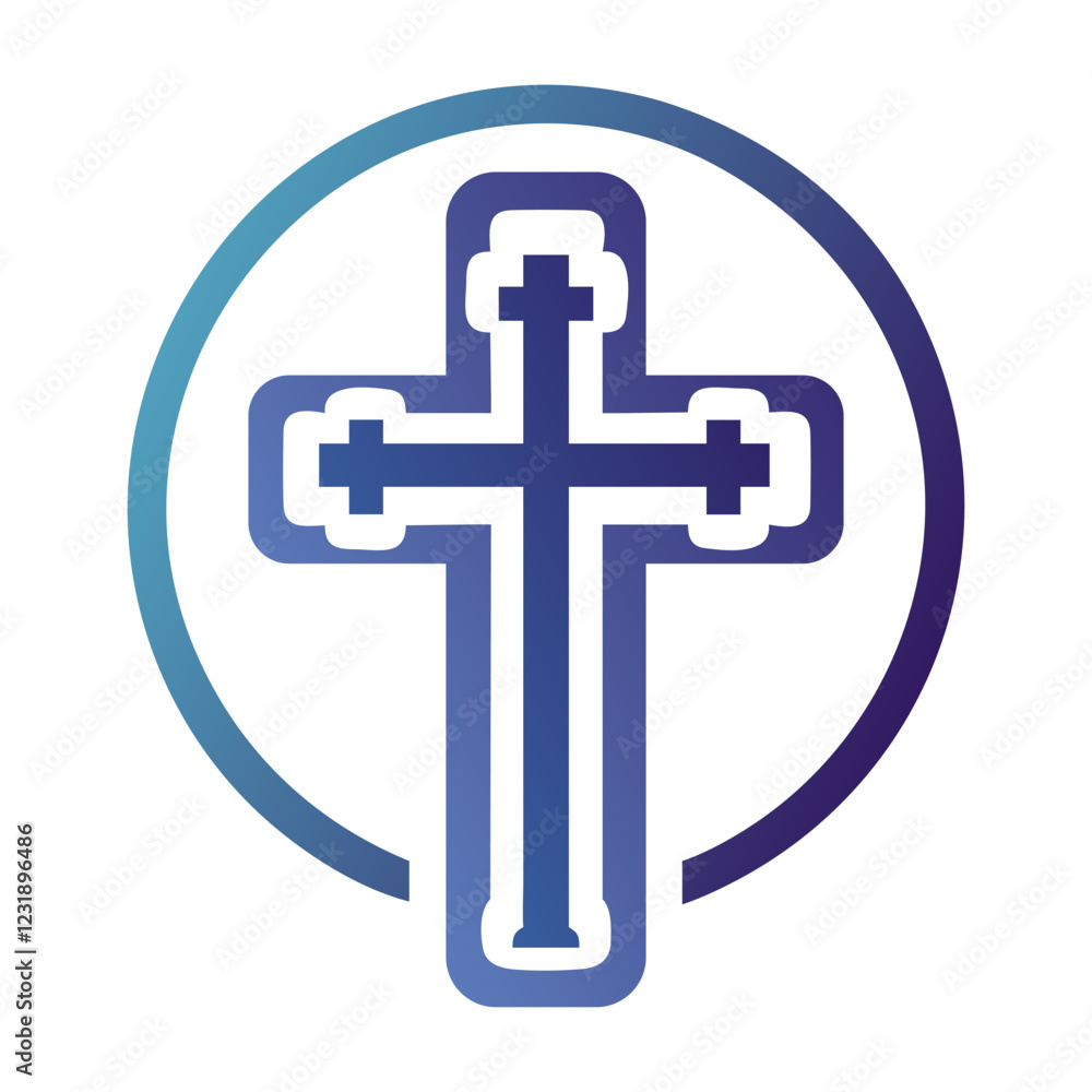 Obraz premium Christian cross icon and symbol logo