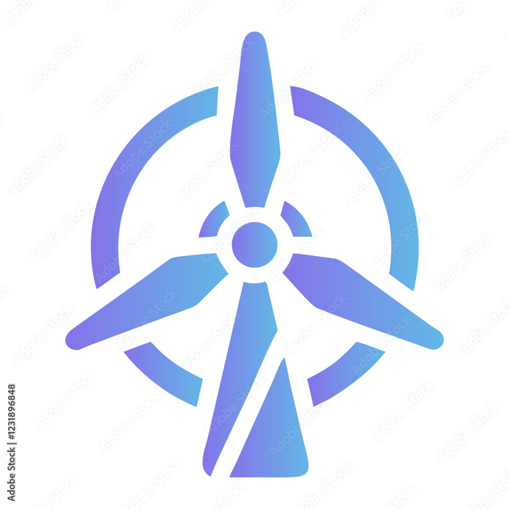 Eco free wind turbine logo icon. Flat illustration of eco free wind turbine vector icon for web design Eco free wind turbine logo icon. Flat illustration of eco free wind turbine vector icon for web design