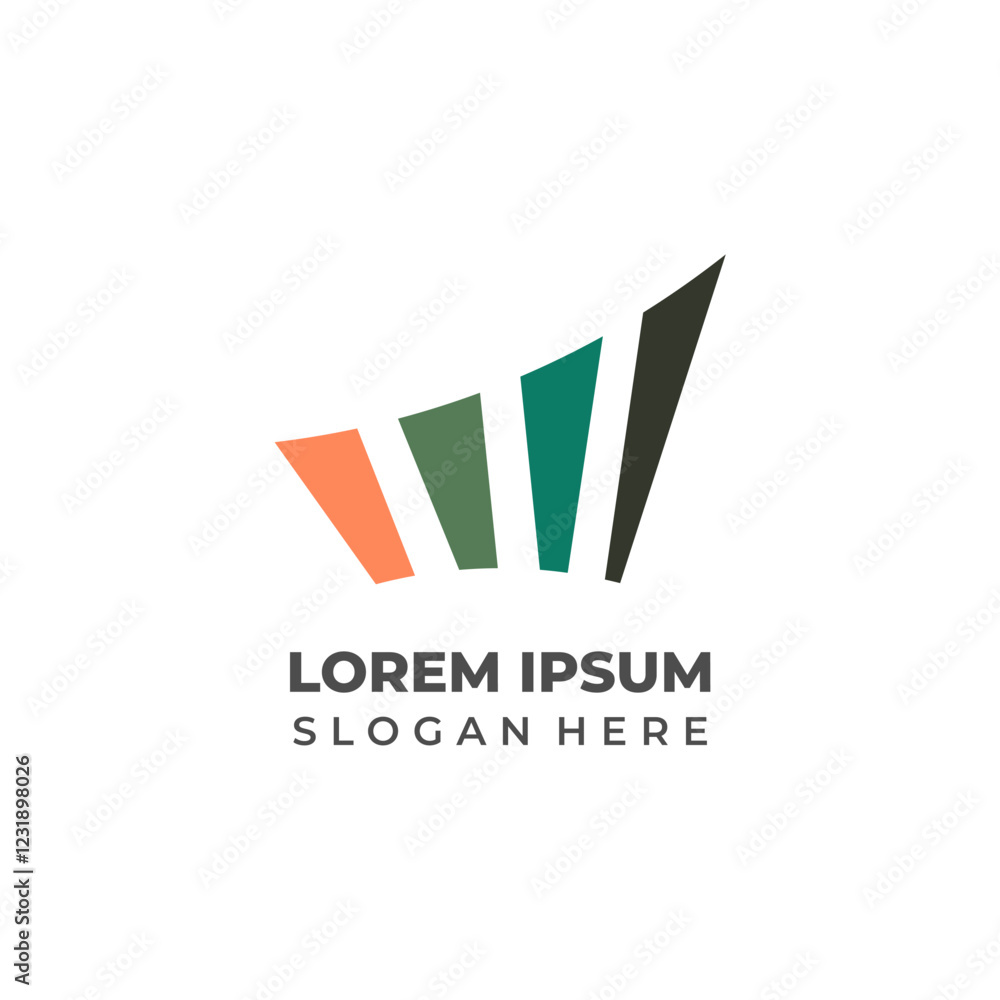 Obraz premium Modern Abstract Bar Chart Logo for Business Representation