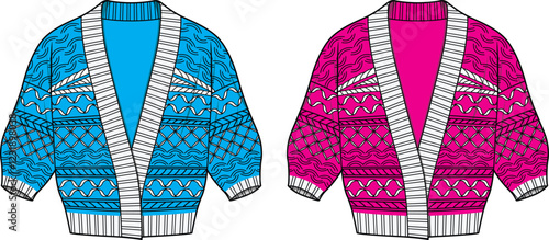 Fashion Design Knitted Cardigan Sweater Pattern