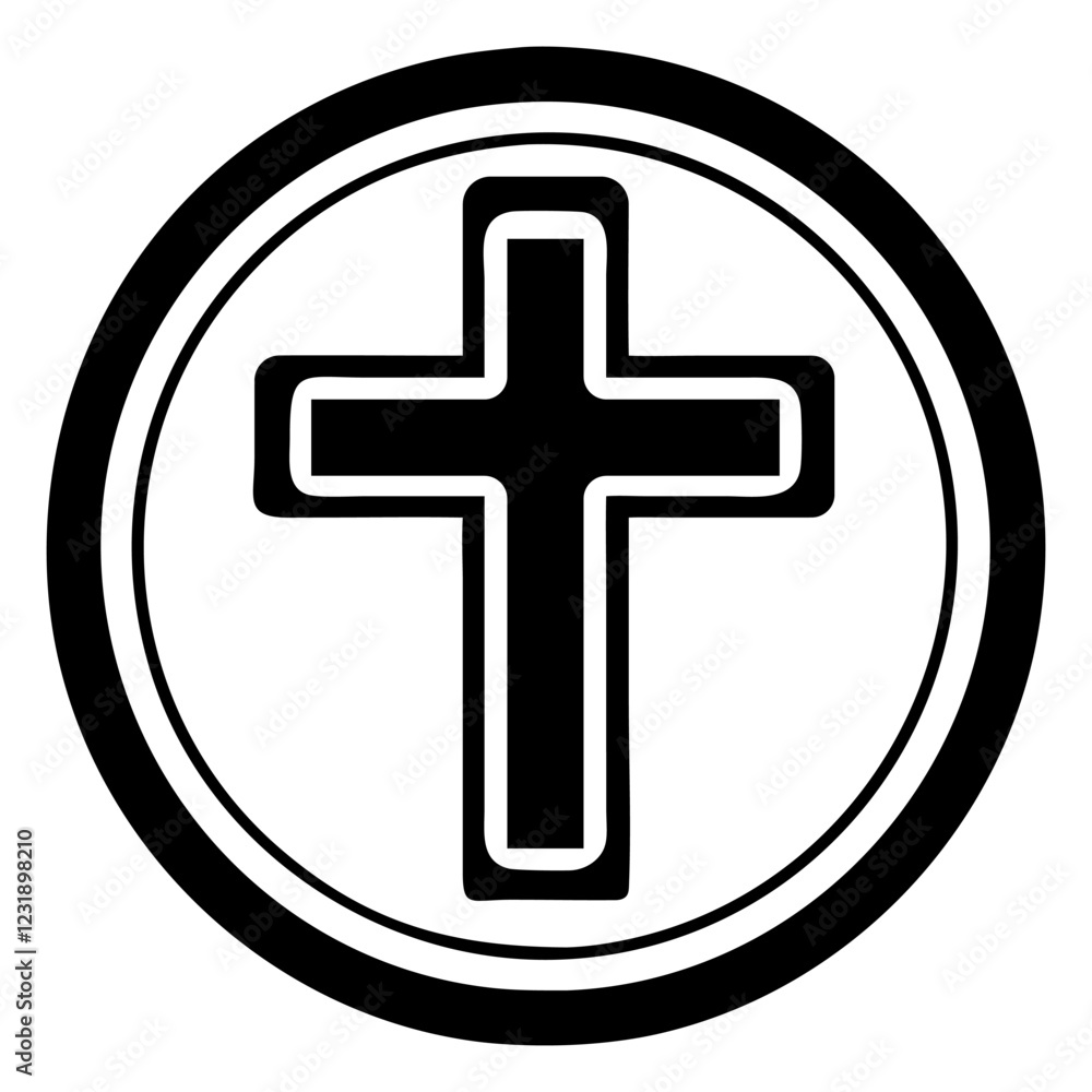 Obraz premium Christian cross icon and symbol logo