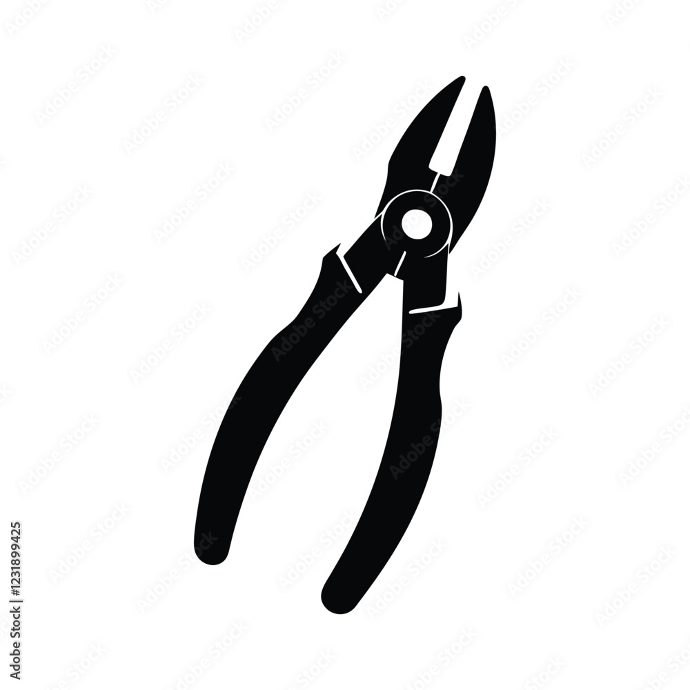 Pliers silhouette vector graphic for toolkits, mechanical tools, gripping equipment, hardware icons, construction repair tools, and handyman essentials Pliers silhouette vector graphic for toolkits, mechanical tools, gripping equipment, hardware icons, construction repair tools, and handyman essentials