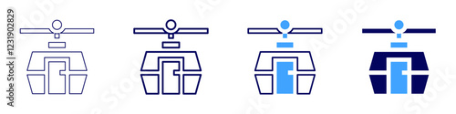 Funicular icon in 4 different styles. Thin Line, Line, Bold, and Bold Line. Duotone style. Editable stroke