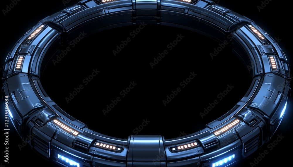 Obraz premium Futuristic Circular Technological Ring Design