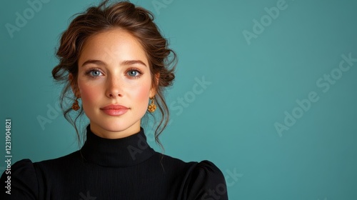 Portrait of a young woman in Renaissance style evoking timeless beauty