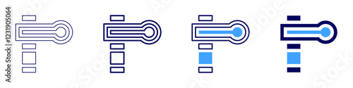 Semaphore icon in 4 different styles. Thin Line, Line, Bold, and Bold Line. Duotone style. Editable stroke