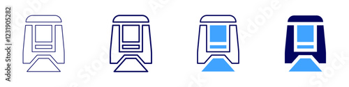 Train design icon in 4 different styles. Thin Line, Line, Bold, and Bold Line. Duotone style. Editable stroke