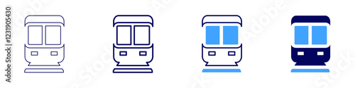 Train fare icon in 4 different styles. Thin Line, Line, Bold, and Bold Line. Duotone style. Editable stroke