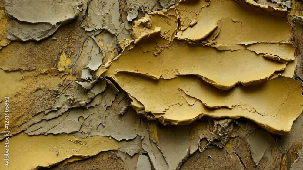 Layers of peeling paint reveal textures and colors in an old building's wall during daylight hours Layers of peeling paint reveal textures and colors in an old building's wall during daylight hours