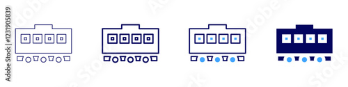 Train remanufacture icon in 4 different styles. Thin Line, Line, Bold, and Bold Line. Duotone style. Editable stroke