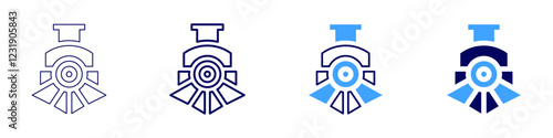 Train refurbish icon in 4 different styles. Thin Line, Line, Bold, and Bold Line. Duotone style. Editable stroke