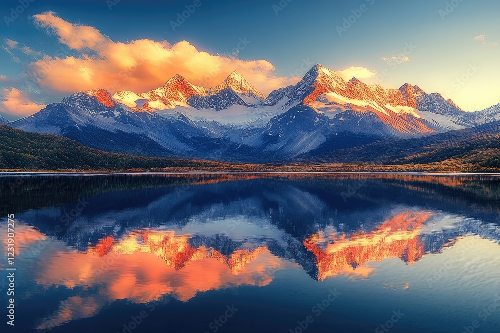 Fototapeta premium A tranquil pond surrounded by blooming