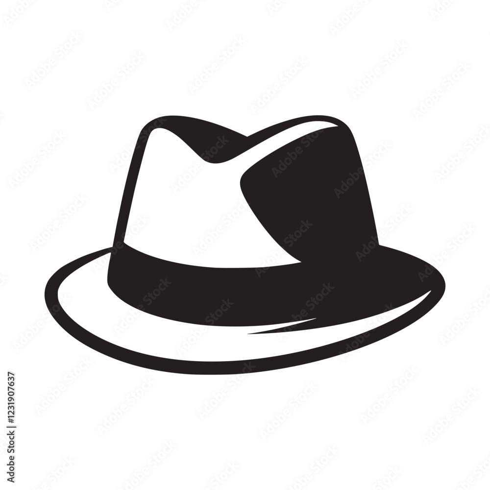 A simple and minimalist black-and-white icon of a cowboy hat, perfect for western-themed designs, branding, or decorative purposes. The clean lines and monochrome style A simple and minimalist black-and-white icon of a cowboy hat, perfect for western-themed designs, branding, or decorative purposes. The clean lines and monochrome style