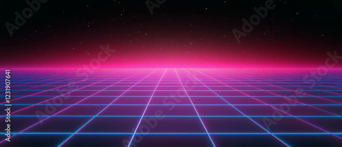 Wallpaper Mural Neon square overlay texture with straight lines on a black background creating a vibrant ambiance Torontodigital.ca