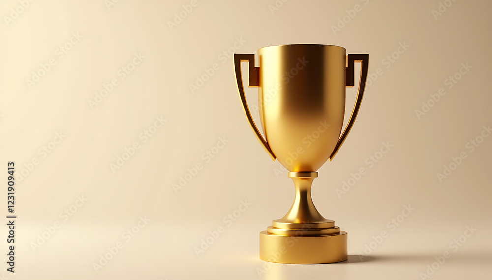 Golden trophy on neutral background Golden trophy on neutral background