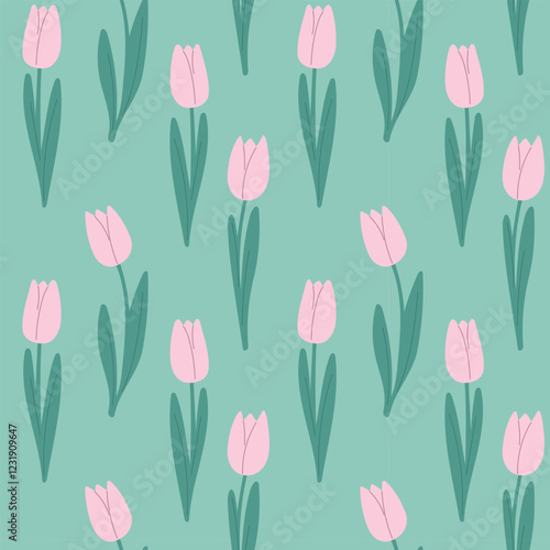 Wallpaper Mural Spring Vibes mood, atmosphere of nature waking up, pink tulips, light spring romantic pattern. Love, Valentines Day, Mothers Day, relationships, recognition, wedding. Torontodigital.ca