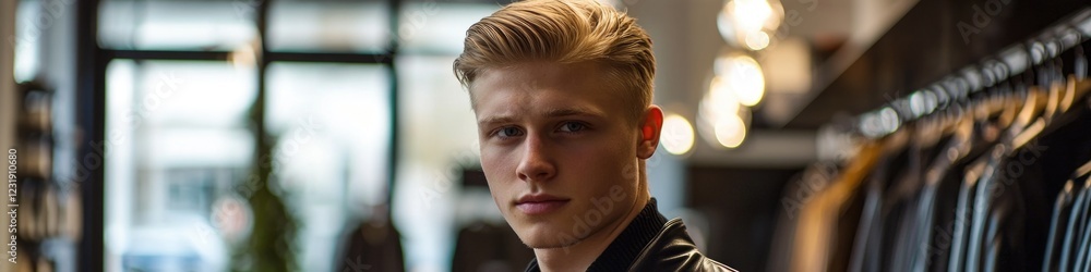 A young man dressed in a black shirt and tie, likely for a formal occasion A young man dressed in a black shirt and tie, likely for a formal occasion