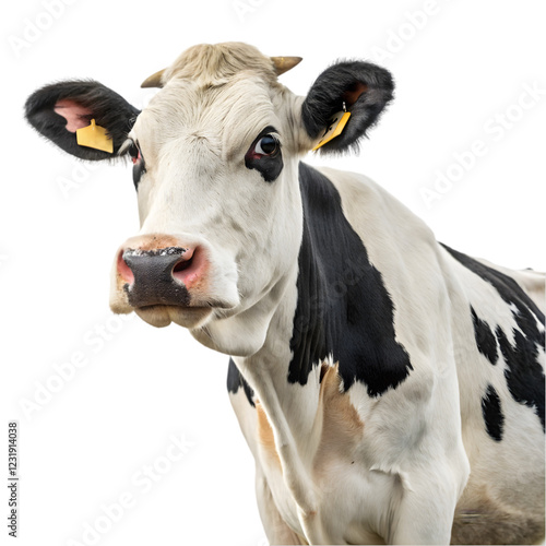 Black and white cow lying down on the grass