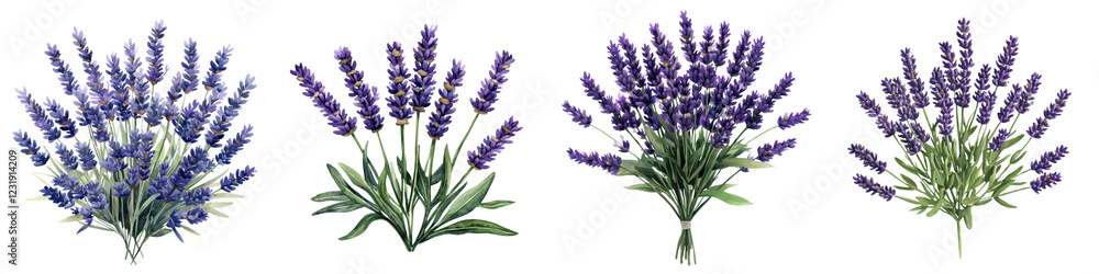 Fototapeta premium Stunning lavender flowers bouquet with vibrant purple blossoms in a rustic outdoor setting The image conveys a sense of wellness relaxation and natural aromatherapy perfect for spa beauty