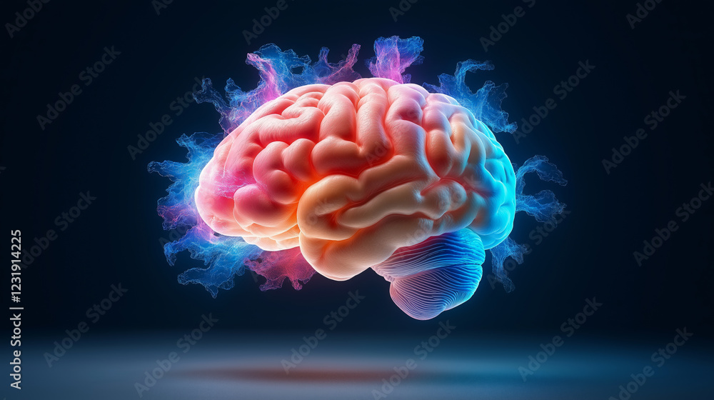 Obraz premium Neurons of the brain illuminated by chaos and energy in a vibrant abstract visual
