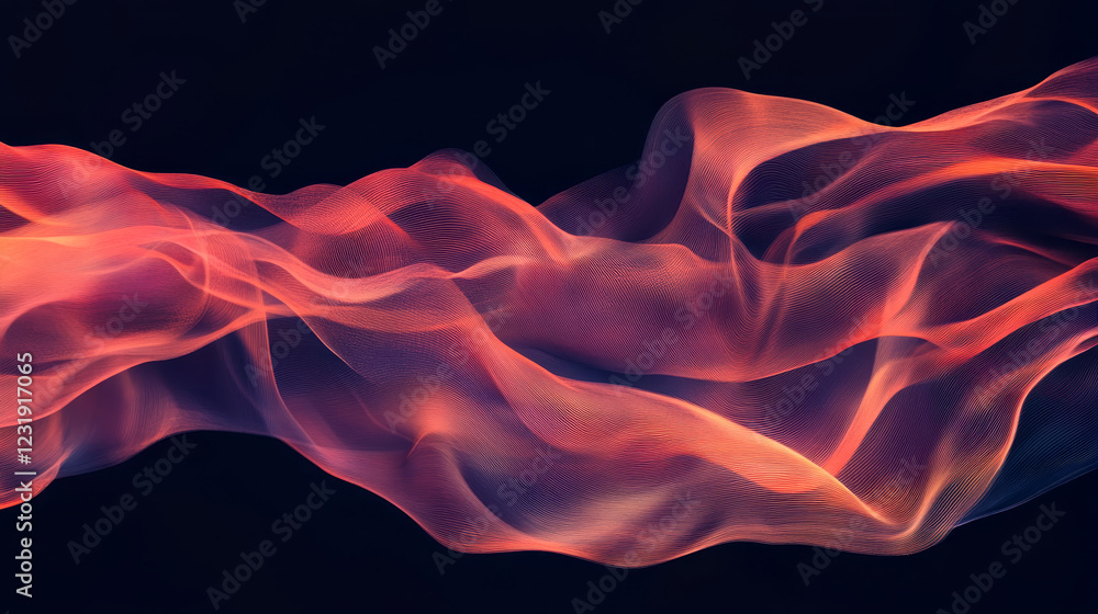 Fototapeta premium Abstract template horizontal banner with transparent waves