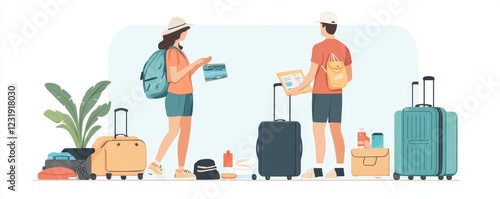 people packing outfit to suitcase for vacation trip