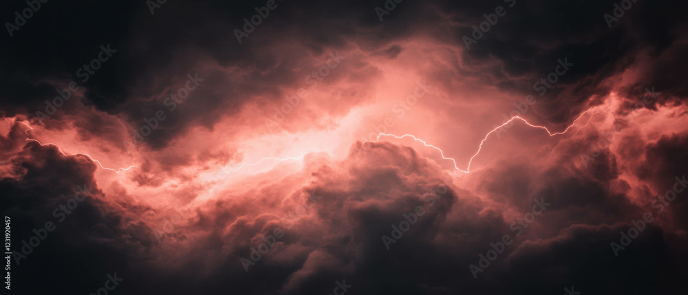 Breathtaking view of smoke and lightning amidst a dark background creating a sense of awe Breathtaking view of smoke and lightning amidst a dark background creating a sense of awe