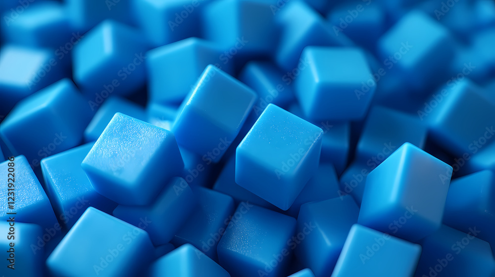 Geometric Art of Blue Cubes Geometric Art of Blue Cubes