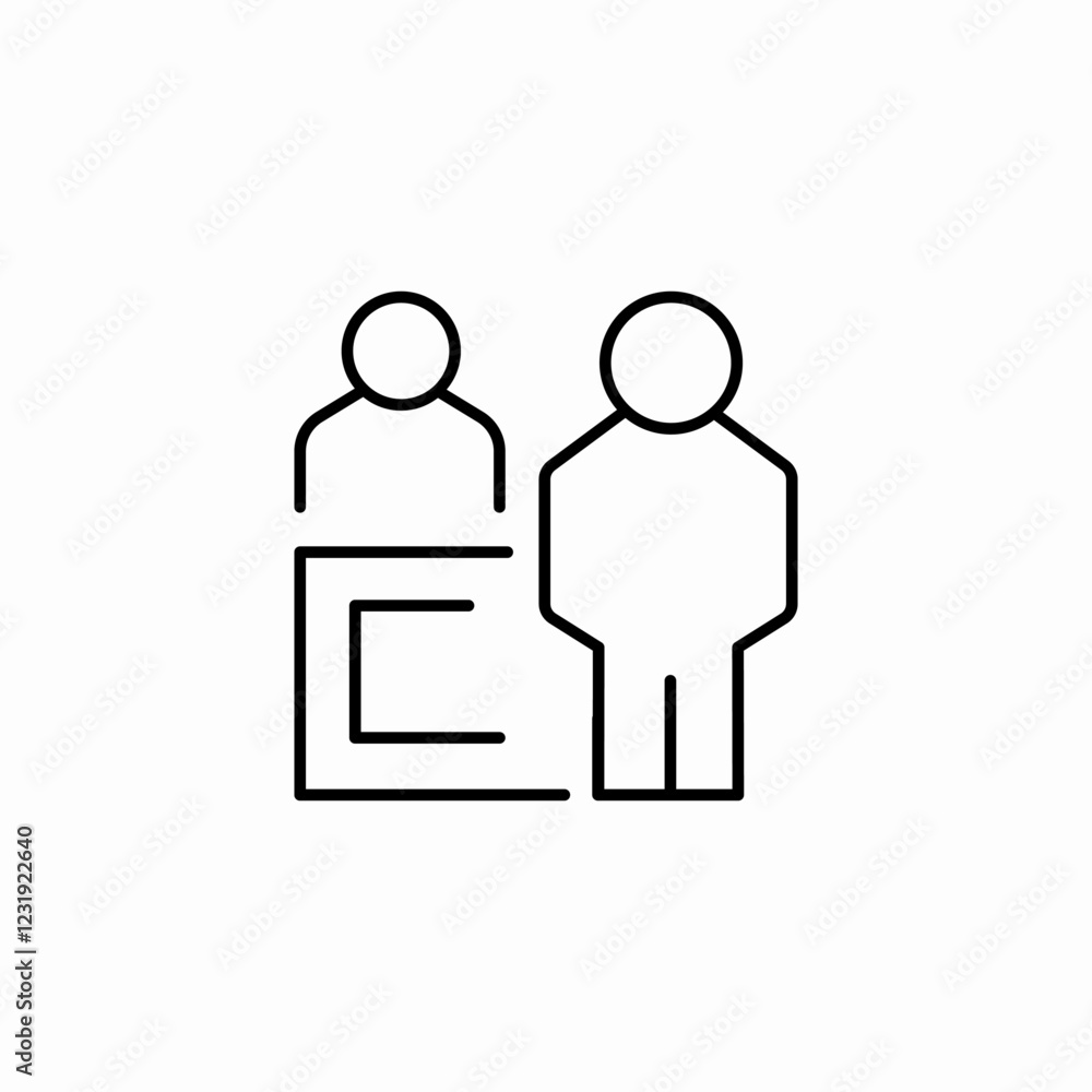 customer desk icon sign vector customer desk icon sign vector