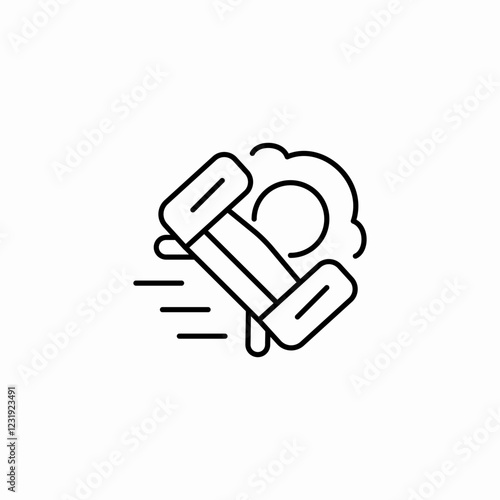 falling sofa icon sign vector