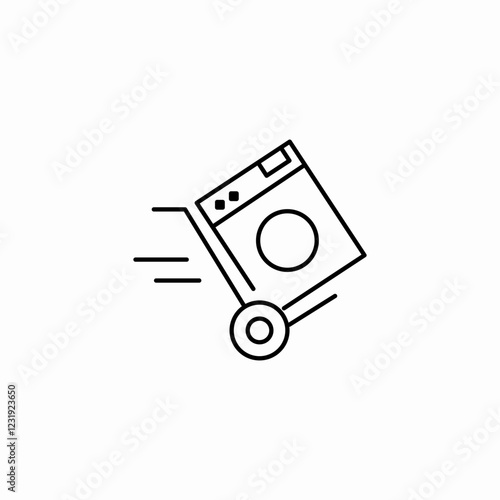 fast laundry machine moving icon sign vector