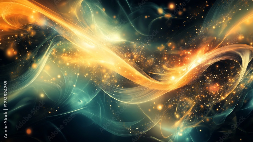 Abstract cosmic energy flow, swirling nebula, star dust, galaxy background. Ideal for science fiction, fantasy, or technology themes Abstract cosmic energy flow, swirling nebula, star dust, galaxy background. Ideal for science fiction, fantasy, or technology themes