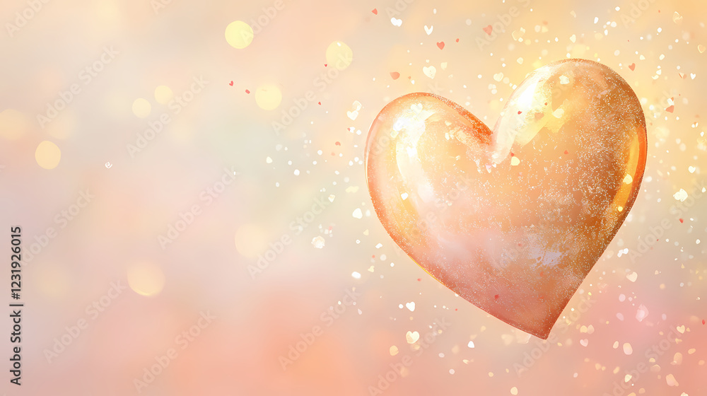 Romantic Pink Heart with Cozy Expression Romantic Pink Heart with Cozy Expression