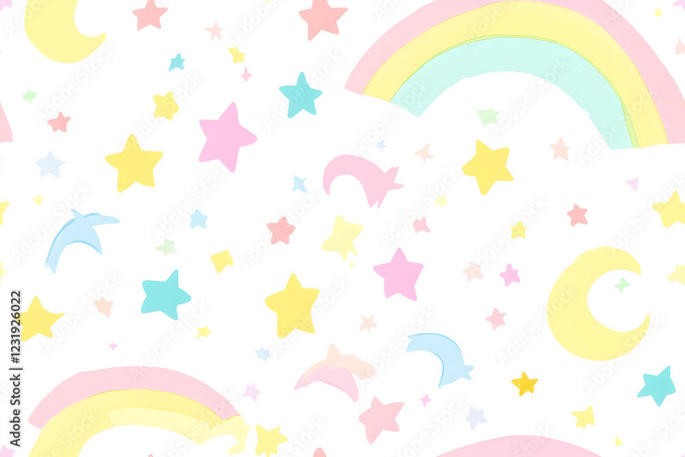 Whimsical solar system pattern with pastel planets and bright stars Whimsical solar system pattern with pastel planets and bright stars