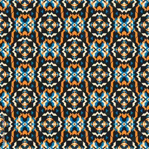 American tribal ethnic native pattern seamless.Traditional Navajo,Aztec,Apache,Southwest and Mexican style fabric pattern.Abstract vector motif pattern.For fabric,clothing,blanket,woven,wrap,decorate.