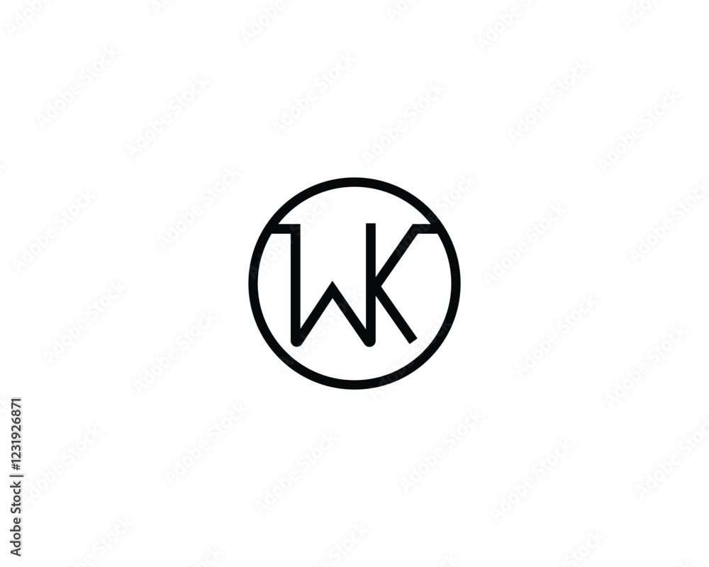 Initial letter WK logo design vector Initial letter WK logo design vector