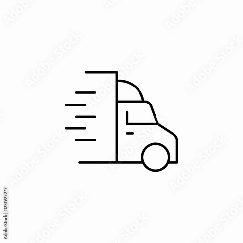 moving truck fast services icon sign vector