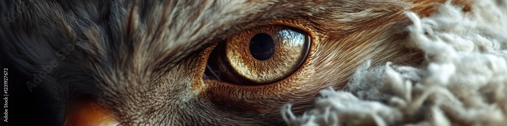 Obraz premium A close-up shot of a cat's eye with intricate details, suitable for use in pet-related or wildlife content