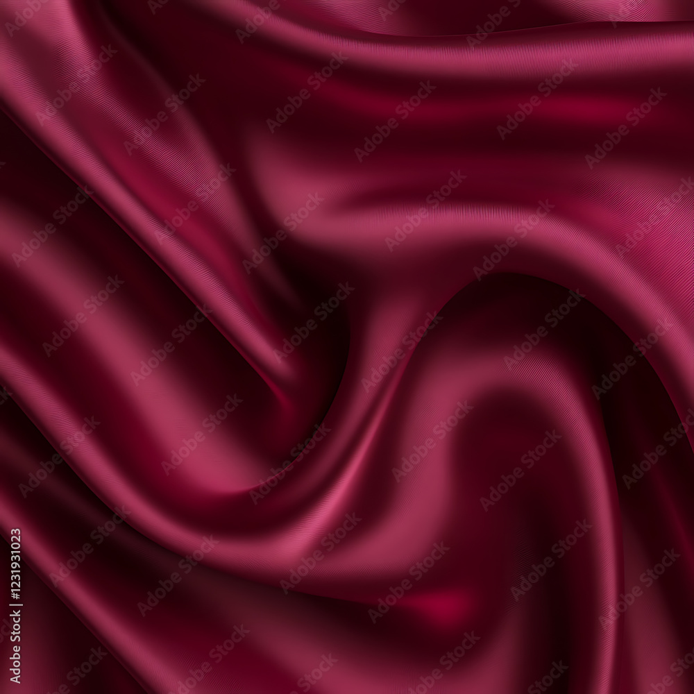 Obraz premium Claret Red silk satin fabric. Elegant abstract background. Liquid wave effect or silk with soft wavy folds.