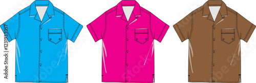 Short Sleeve Button Down Shirt Design Template
