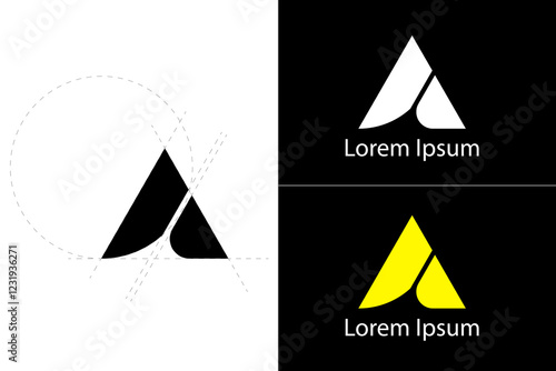A Logo - Minimalist Geometric Logo: A Monochrome, High-Contrast, and Versatile Design
