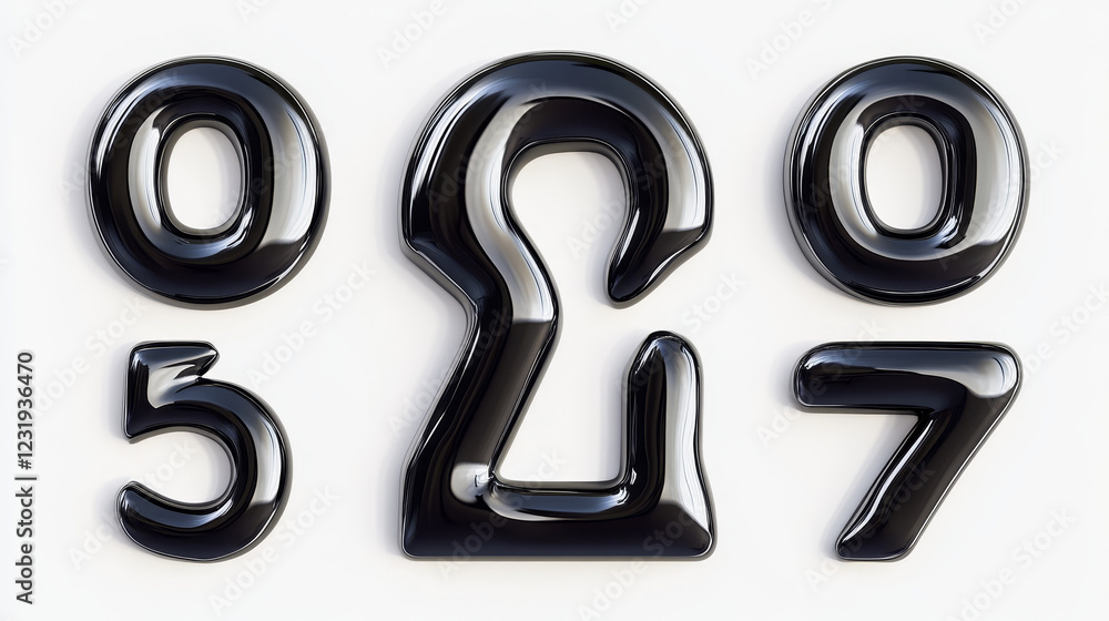 Vector 3d metal number font set. Glossy balloon alphabet sale set with 1, 2, 5 and 7 digit. Isolated luxury black abc set to type one, zero on transparent background. Bold rounded symbol icon Vector 3d metal number font set. Glossy balloon alphabet sale set with 1, 2, 5 and 7 digit. Isolated luxury black abc set to type one, zero on transparent background. Bold rounded symbol icon