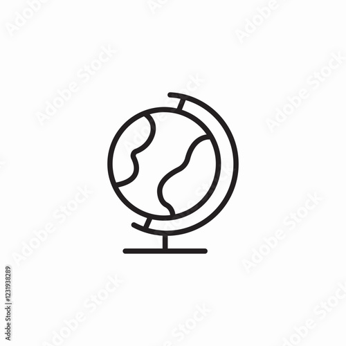 desk globe map icon sign vector