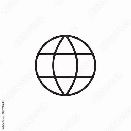 lined globe icon sign vector