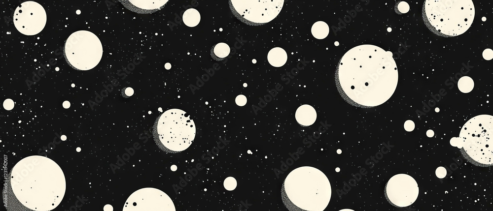 Monochrome dot texture pattern with classic design on black background Monochrome dot texture pattern with classic design on black background