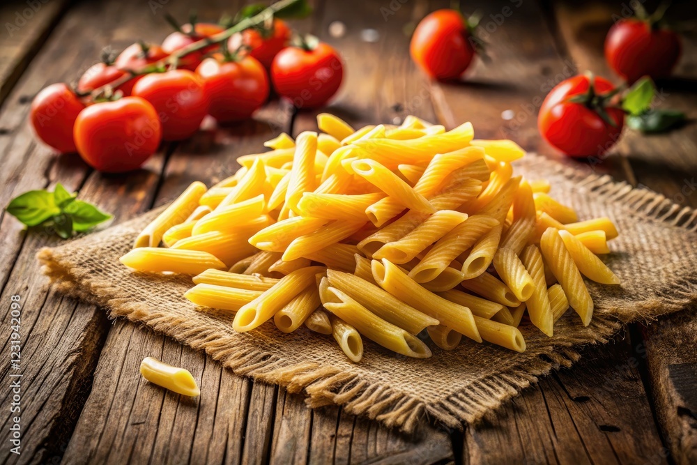 Rustic Italian strozzapreti pasta, dry and ready for a delicious sauce. Rustic Italian strozzapreti pasta, dry and ready for a delicious sauce.