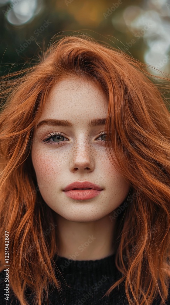 Stunning Portrait of a Freckled Redhead Girl in Natural Light Stunning Portrait of a Freckled Redhead Girl in Natural Light