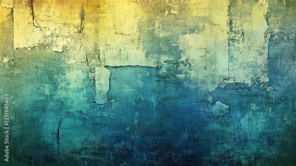 Weathered teal & gold wall texture, urban backdrop, design Weathered teal & gold wall texture, urban backdrop, design